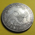 1824 Capped Bust Half Dollar 50c 90  Silver Ungraded