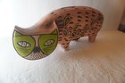 Pride Creations Paper Mache Cat Coin Bank Lisa Larson Design Mcm Vintage 60   s Ha