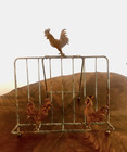 Vintage Cast Iron Rooster Book Holder  Adjustable Cookbook Stand  Tablet Holder