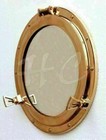 Vintage Solid Brass Porthole 15  Maritime Nautical Ship Boat Window Wall Mirror