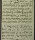 1878 Clipping  Nebraska Cattle Thieves Burned At Stake  Custer Co   Indian Murd