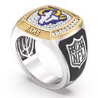 Los Angeles Rams True Fan 1 2 Ct Diamond Two-tone Yellow Gold   925 Silver Ring