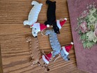 Lot Of 9 Dachshund Dog Christmas Ornaments Brushed Wool Felt Wood