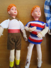 Vintage 80 s Dollhouse Miniature Doll Family 2 Parents   Three Kids Nos Redhead