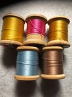 Vintage Talon Wood Thread Spools Set Of 5 Mercerized Cotton Usa