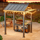 Outdoor 6  X 8  Grill Gazebo Galvanized Steel Roof Extended Eave With Uv Block