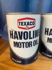 Vintage Texaco Havoline Sae 30 Hd Motor Oil One Quart Made In Usa - 4 Full Cans