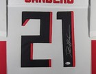 Deion Sanders Signed autographed Custom Jersey In 35x43 Frame - Beckett bas