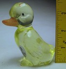 Fenton Special Order For Pnwfa 2001 Topaz Duckling 5169 Hand Painted Vaseline