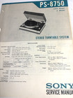 Sony Ps-8750 Stereo Turntable - Original Service Manual