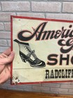 Vintage Antique Tin Advertising Sign American Gentleman Shoe Radcliffe Merc  Co 
