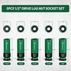 1 2  Wheel Protector Impact Socket Set  5pcs Non-marring Lug Nut Socket Set     