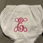 Monogrammed E Baby Bloomers Size 2 White Lace Trim  Set Of 3  New  Pink  Blue