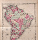 Old 1864 South America Map Original Huge  22x16 Brazil   Patagonia   Venezuela