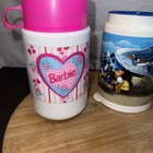 Lot Of Three Retro Thermoses Barbie Mickey Mouse Minnie Mouse Characters