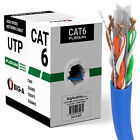 Cat6 Plenum Ethernet Cable 1000ft Cmp 23awg 550mhz Solid 10 Gigabit Network Wire