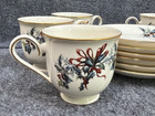 Set Of 6 Lenox Holiday Christmas Cup Saucer Set Holly Red Ribbon Drink Tea  Usa
