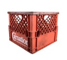 1971 Real Orange Plastic Milk Crate Carnation Dairies Wichita Falls 13 X 13 X 11
