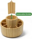 Vaefae 360   Rotating Bamboo Pen Holder For Desk  Art Supply Storage