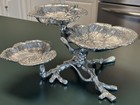 Arthur Court 3 Tier Footed Server Tray Dish Leaf Vine Grape Pattern With Box
