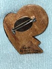 Artie George Raven Carved Wooden Raven Pin Brooch By Artist Artie George
