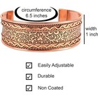 Handmade Pure Copper Cuff Bracelet  Wide Adjustable Unisex Bracelet