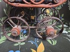 Vintage Antique Victorian Doll Stroller Carriage Wood Wicker Metal Decor  Plant