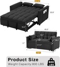 3 In 1 Convertible Sleeper Sofa Bed  Futon Couches For Living Room With Pocket