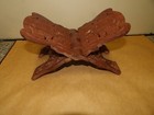 Vintage Carved Wooden Folding Book Holder Cookbook Bible Display Stand