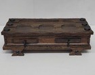 Vintage Mcm Gentleman s Vanity Dresser Wood Table Box Spanish Rings Jewelry