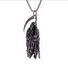Grim Reaper Death Sexy Vintage Silver Look Goth Punk Pendant Necklace