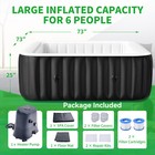 Portable Heating Bath Pool Inflatable Hot Tub For 6 Persons W bubble Massage Spa