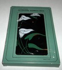 Vintage Lacquerware Black White Calla Lilly Telephone Address Book In Box