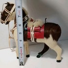 Old Antique Handmade Pinto Horse Toy Figure Real Hide    Glass Eyes For Repair 