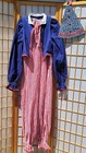 Vintage Adult Circus Clown Halloween Costume 3 Pc Suit Red White Blue Handmade