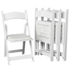 White Folding Chairs   resin Stackable With Padded Seat - Indoor   Outdoor Events