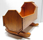 Vintage Pine Wood Rocking Doll Cradle Handmade In Nova Scotia Canada