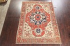 Pre-1900 Antique Heriz Serapi Hand-knotted Area Rug Vegetable Dye Oriental 9x12
