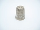 Antique Sterling Silver 17 6mm Sewing Thimble Leaf Design Size 9