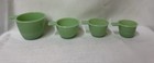 Jadeite Green Milk Glass Nesting Measuring Cup Set - 4pc Kitchen Decor