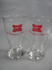 2 Vintage Miller High Life Champagne Of Bottle Beer Bar Glasses 5-3 4  Set Of 2