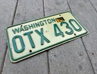 Original Washington 1968-82 License Plate - Otx-430 - Fair Condition