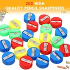 Pencil Sharpeners In Bulk - 200 Pack Pocket Sized Mini Handheld Pencil Sharpener