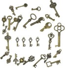 Lot Of 125 Vintage Style Antique Skeleton Furniture Cabinet Old Lock Keys Jewelr