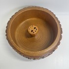 Vintage Wood Rustic Natural Bark Nut Bowl Mid Century 60s Turned Bowl Solid Log