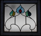 Abstract Pretty Midsize Old English Leaded Stained Glass Window 25 1 2  X 22 