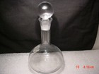 Vintage Blown   Etched Coat Of Arms Armorial Family Crest Teardrop Decanter