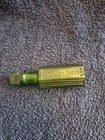 Lovely Small Green Hexagonal Poison Bottle 3 Inches Tall With Glass Stopper