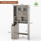 Over The Toilet Storage Cabinet  Farmhouse Bathroom Organizer With Glass Doors