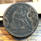  el  Love Token On Xf 1853 Seated Quarter Chrc